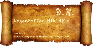 Wagenhoffer Miklós névjegykártya